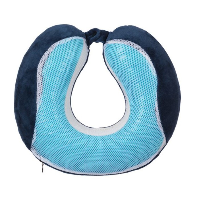 Perna pentru calatorie, Kopenpal, Albastru/Bleu, Spuma cu memorie, 23x27x13 cm