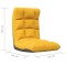 Scaun de podea pliabil, galben mustar, material textil - 10