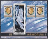 Ungaria 1985 - IN MEMORIAM: E. White, J. Gagarin, V. Komarov, Colita, MNH, Nestampilat