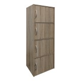 Cumpara ieftin Dulap coloana Soline, Lemn, Alb - Stejar, 40x34x120 cm