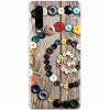 Husa silicon pentru Huawei P30, Colorful Buttons Spiral Wood Deck