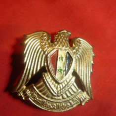 Insigna Militara de Sapca UAR Siria ,inceput ani '60 ,cu surub indoit ,h=5,5cm