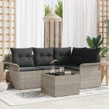 Cumpara ieftin Set de canapele pentru grădină 5 pcs Gri deschis Rattan poli