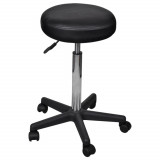 Scaun birou vidaXL, Negru, Reglabil 64-84 cm, Diametru 35.5 cm, Baza 52 cm, Tapitat, Modern, Max 110 kg