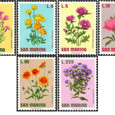 !!! SAN MARINO - FLORI 1971 , 10 VALORI , SERIE COMPLETA - MNH / FLORA