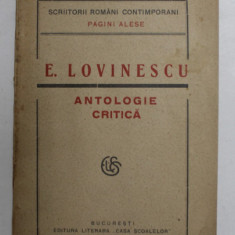 ANTOLOGIE CRITICA de E. LOVINESCU , 1921