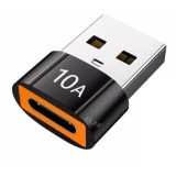 Cumpara ieftin Adaptor OTG, de la USB tata la Type-C mama, viteza de transfer mare, 10A- Negru