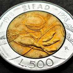 Moneda FAO COMEMORATIVA 500 LIRE - ITALIA, anul 1998 *cod 5362 = A.UNC BIMETAL