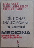 (C534) LIGIA CARP S.A - DICTIONAR ENGLEZ-ROMAN DE ABREVIERI - MEDICINA