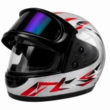 Casca Moto/Scuter Full Face FIXATO, Viziera Dubla, Marime Universala 59-62cm, Gri cu Rosu