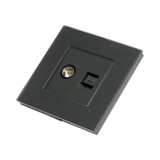 Cumpara ieftin Priza TV + Internet Dactylion Negru 86x86mm Sticla RJ45 CAT5e Montaj Incastrat