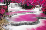 Cumpara ieftin Fototapet autocolant Cascada roz, 250 x 150 cm