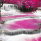 Fototapet autocolant Cascada roz, 350 x 250 cm