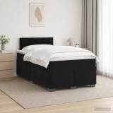 Cumpara ieftin Pat boxspring cu saltea cu headboard Negru 120 x 190 cm Catifea