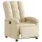Fotoliu rabatabil electric, crem, material textil - 3