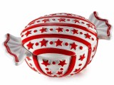 Bol Craciun ceramica alba rosie Bomboana cm 20 x 11,5 x 8,5 H