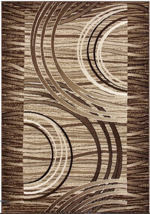 Covor Model Luna 1816-12, Marime 60 x 110 cm, Maro, Inaltime Fir 6 mm, Antialergic, Polipropilena, Living, Dormitor, Sufragerie, Birou