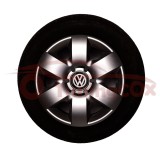 Set 4 Capace Roti VW R15 Argintii, Plastic Flexibil, Model 310, Compatibil Jante Tabla, Prindere Sigura, Design Original
