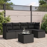 Gossi set mobilier de gradina cu perne, 6 piese, negru, poliratan