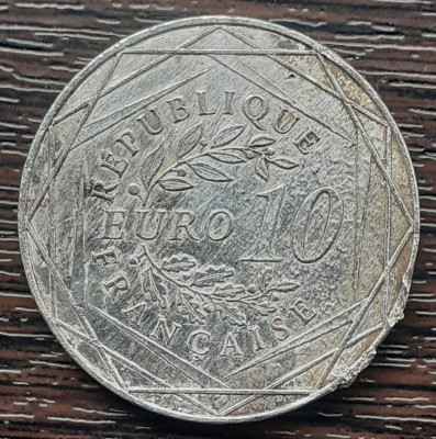 (A771) MONEDA DIN ARGINT FRANTA - 10 EURO 2017, 100 ANI MOARTEA AUGUSTE RODIN foto