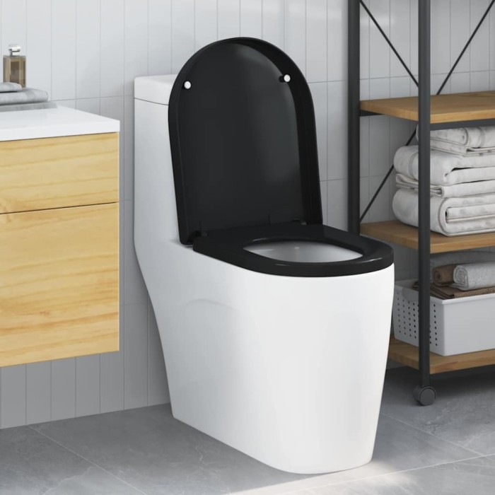 Capacul de toaletă Negru 48 x 36.5 x 4.5 cm Polipropilenă