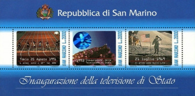 San Marino 1993 - Inauguration of State Television bloc neuzat foto