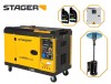 Pachet Generator insonorizat Stager YDE8600TA-TA3 V2, 7.5kVA, DualPower + Automatizare trifazata YA40063F12STA, 63A + Zobo H1207G Incalzitor terasa pe