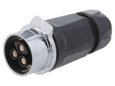 Conector circular mufă 3 pini aurit 28mm foto