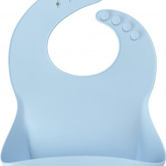 Baveta basic bib minikoioi, 100% premium silicone – mineral blue