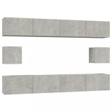 Cumpara ieftin Set dulap TV, 6 piese, gri beton, lemn prelucrat