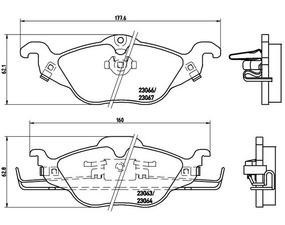 Placute frana Opel Astra F Classic, Astra G 1998-2009 Sedan/Hatchback/Combi, punte fata 93173379, dimensiuni 177.6/160x16.7x62.1 foto