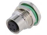 Soclu M12 mamă 4 pini Ethernet IP67 250V 4A