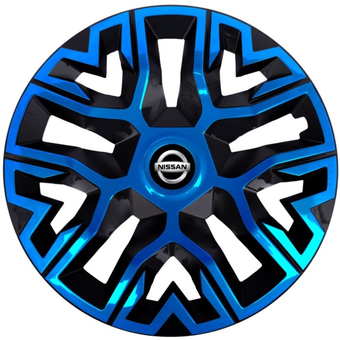 Set 4 Capace Roti 15 &quot; Best Albastru-Negru, Compatibile Cu Nissan