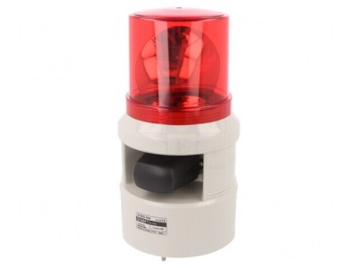 Semnalizator luminos și acustic 24VDC sirenă lumină rotativă roșie foto