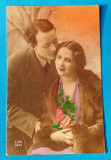 Carte Postala veche - anii 1920 - Tineri indragostiti, Circulata, Printata