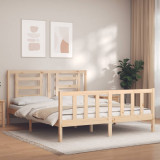 VidaXL Cadru de pat cu tăblie, 160x200 cm, lemn masiv