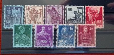 TS21 - Timbre serie - Elvetia - Helvetia 1941 Mi377-385 foto