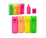 Set 4 mini evidentiatoare model ursuleti, multicolor, 5.5 cm, Lean 21888