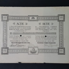 Actiune 1922 banca de credit din Bocsa-montana , actie , titlu , actiuni