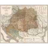 Harta Regatul Ungariei cu Transilvania, 1886, 50x70cm, repro