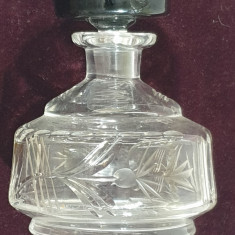 Produs vechi de colectie Flacon parfum din sticla cu dop din sticla