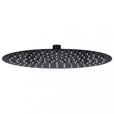 vidaXL Cap de duș tip ploaie rotund, negru, 30 cm, oțel inoxidabil foto