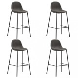 Cumpara ieftin Scaune de bar, 4 buc., gri &icirc;nchis, material textil