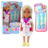Set papusa Ankiki Doctor cu accesorii pentru tratament, Lean 24474