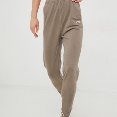 Reebok Classic pantaloni de trening femei, culoarea maro, uni HN4393-TREKGR