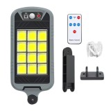 Lampa solara LED 144COB C141, 80W, senzor, telecomanda, 6500K