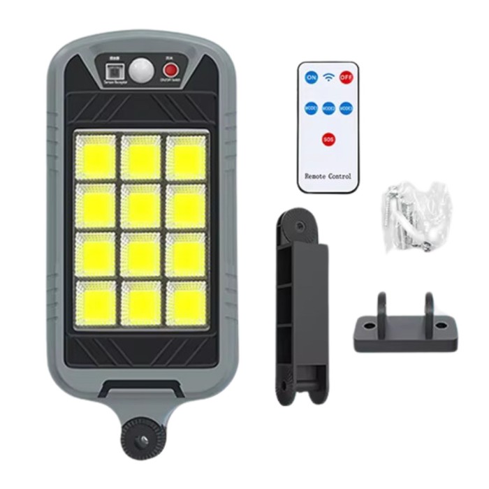 Lampa solara LED 144COB C141, 80W, senzor, telecomanda, 6500K