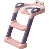 Reductor si Scaunel Inaltator WC, Flippy, pentru Copii 1 - 7 Ani, 2 Trepte Reglabile, Pliabil, Colac Moale, cu Spatar si Manere, Inaltime 54/58 cm x 3