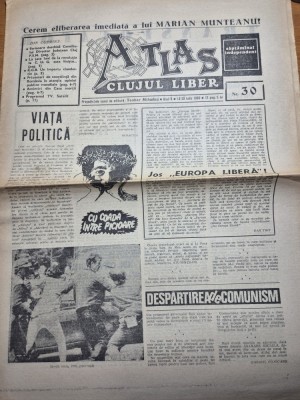 ziarul atlas clujul liber 13 - 20 iulie 1990 foto