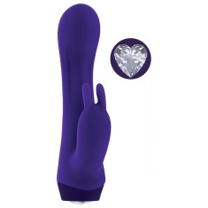 Vibrator Rabbit Plum Job, 10 Moduri Vibratii, Silicon, USB, Mov, 13.5 cm